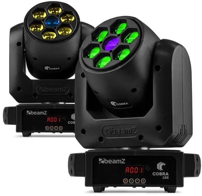 BeamZ Cobra 160 LED set van 2 spot moving heads met bee eye - 160W