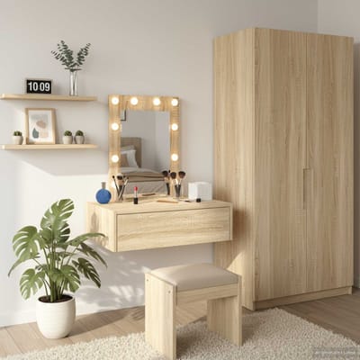 vidaXL - Kaptafel - Bruin - 60 - x - 40 - x - 70 - cm - Bewerkt - hout