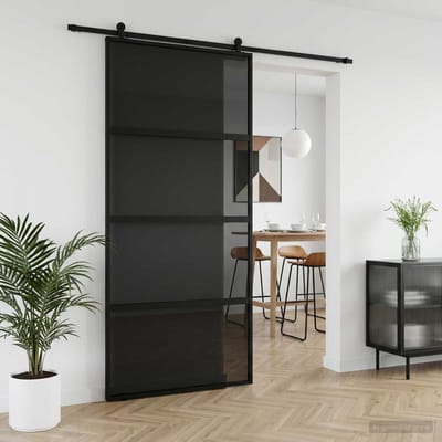 vidaXL - Schuifdeur - 102.5 - x - 205 - cm - Gehard - glas - en - aluminium