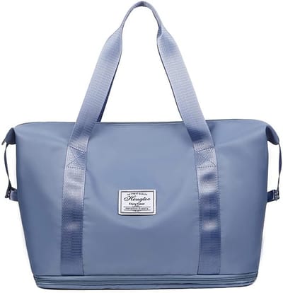 Sporttas dames - inklapbaar - groot opbergruimte - blauw