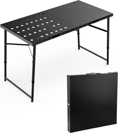 Opvouwbare Camping Tafel met Verstelbare Hoogte voor Buiten Grillen en Picknick