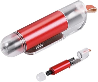 Allecto - Noodhamer auto - Gordelsnijder - Compact en multifunctioneel - Rood - Veiligheidsaccessoire - Onmisbaar voor elke auto - 11 x 2 cm