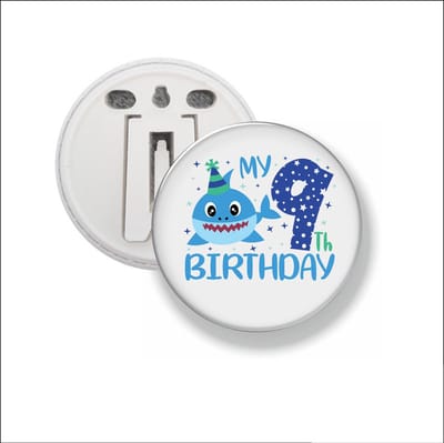 Button Met Clip 58 MM - My 9th Birthday