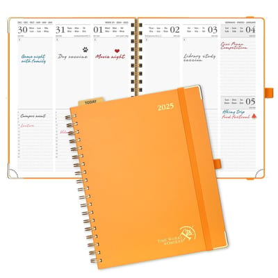 Tijdloze en Functionele 12-Maanden Agenda voor 2025 met Hardcover en Ringband