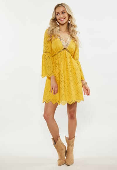 IZIA Jurk Dames geel