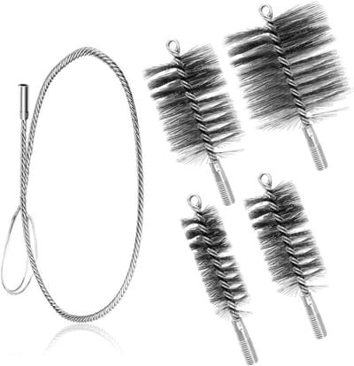 Set van 5 Schoonmaakborstels voor Kachels en Schouwen - Inclusief Borstels van 30, 50, 80 en 150 mm voor Effectieve Reinigen van Schouwen en Kachels