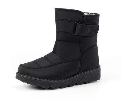 Sneeuwlaarzen -- Winterlaarzen voor dames - Waterdichte sneeuwlaarzen - Warme sneeuwlaarzen met fleece voering - Antislip sneeuwlaarzen voor buiten - Zwart - Maat 43