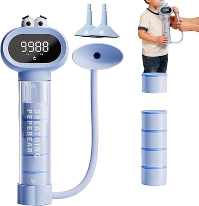 Ademhalingstrainer - Longspier trainer - Ademhaling verbeteren - Slimme feedback - Compact ontwerp - Blauw