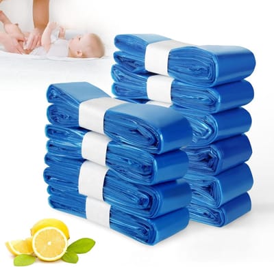 Navulverpakkingen Luiertas - Luieremmer Zakken - Geurvrij Houden - Zevenlaags Membraan - 10 Stuks - Blauw