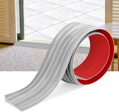 Rubberen Deurdrempel Helling - Oprit Drempel Strip - Rolstoel Toegang Verbeteren - Uitstekend Antislip Oppervlak - 6.6 Meter Lang - Grijs