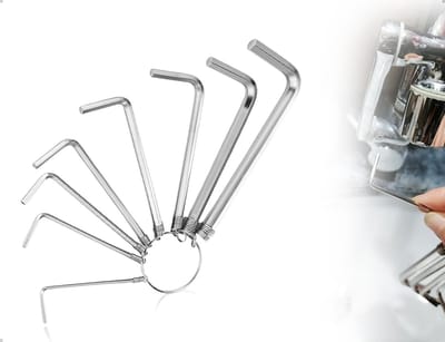 Dailygoods- Inbussleutelset 8 Stuks - L-vormige Sleutels - Roestvrij Staal - Fiets/Meubel Onderhoud - Sleutelring Ontwerp - 1.5mm tot 6mm - Inbussleutels