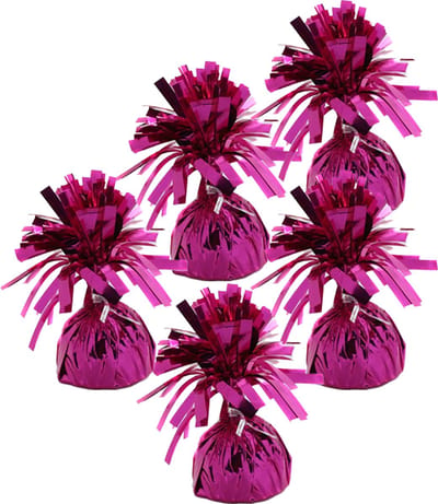 Haza Ballon gewichtjes - 5x - fuchsia - 170 gram - gewichtjes voor helium ballontrosjes