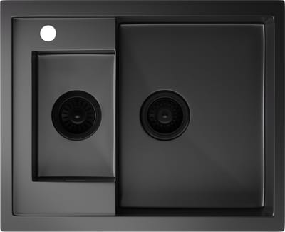 Klarstein Roestvrijstalen wasbak 61x50 cm met overloop & zeef - hoogwaardige, resistente wasbak voor keuken incl. accessoires - perfecte partner voor je kraan, dagelijkse keukenhelper