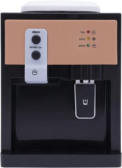 Waterdispenser Warm Koud - Drankdispenser Bureau - Snel Drankjes Maken - Roestvrijstalen Binnenvoering - 36x24x27 cm - Zwart