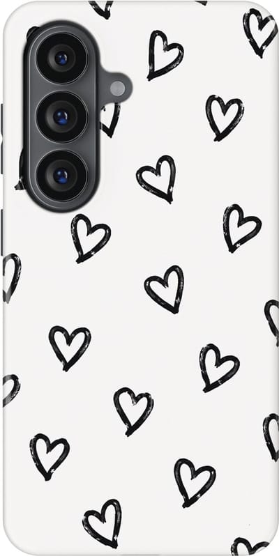 Tough Hoesje met Hartjes Samsung Galaxy S26 | Little Love Tough Case Geschikt voor Mag | Hartjes Print Backcover Samsung Galaxy S26 Mono Hearts