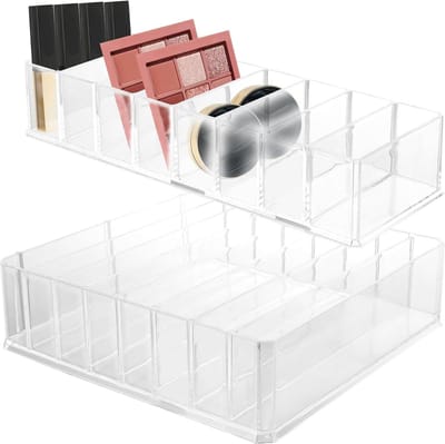 Cosmetica-organizer met 8 vakken voor make-upopslag - acryl make-uptafel-organizer met lade voor oogschaduw, lippenstift en nagellak nagellak opbergen