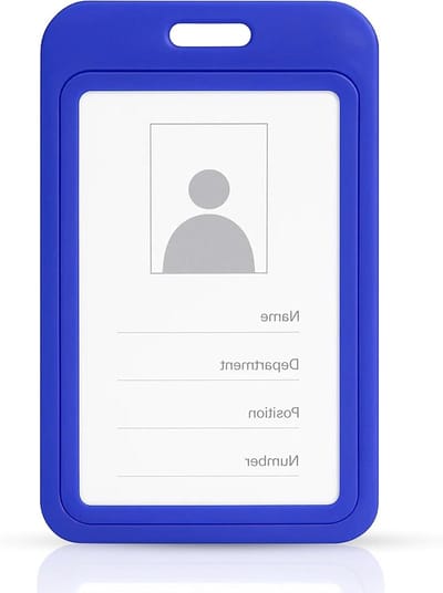 ID Kaarthouder - Badgehouder Kaart - Veilig Tonen - Dubbelzijdig Zichtbaar - 1 Stuks - Blauw