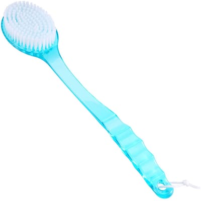 Lichaam Wassen Bad Douche Rug Huid Schoon Borstel Schrobber Masseur Met Lange Handgreep white