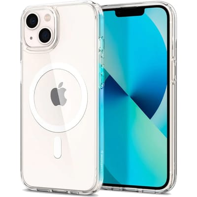 Spigen Ultra Hybrid Hoesje Geschikt voor iPhone 13 MagSafe Transparant/Wit