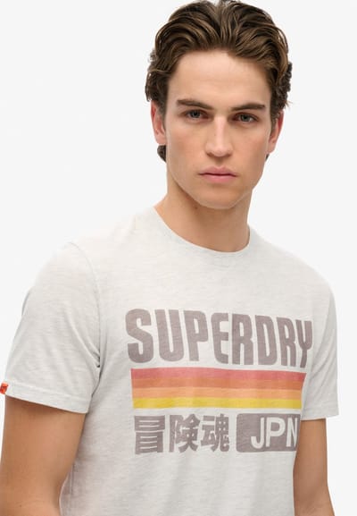 Superdry - Japan T-shirt met relaxte pasvorm en strepen - Heren - T-shirts