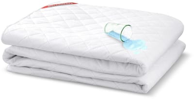 Matrasbeschermer/topper waterdicht ultrasonisch gewatteerd premium 90x200cm wit