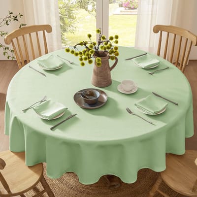 Unyqoos ® Tijdloos Rond Tafelkleed met Linnenlook en Waterafstotende Eigenschappen voor Binnen en Buiten