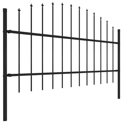 vidaXL - Tuinhek - Woerden - met - speerpunt - staal - 170x100 - cm - zwart