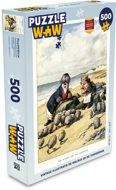 Puzzel Vintage illustratie de walrus en de timmerman - Legpuzzel - Puzzel 500 stukjes