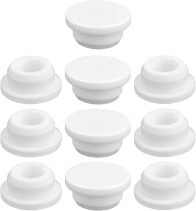 Gootsteen Overloop Deksel - Wastafel Inzet - Afvoer Afsluiten - Eenvoudige Pas Installatie - 10 Stuks - Wit