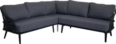 Hoek Loungebank Isabel | 3-delig | Black/Black | Rope