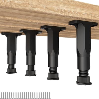 4 stuks verstelbare bedframe steunpoten (5.1"-8.3") Frame Center Lamellen Zware Ondersteuning Been Duurzame Meubels Suport Benen voor Frame/Bank/Dresser/Tafelpoten Meubelvervangende Onderdelen