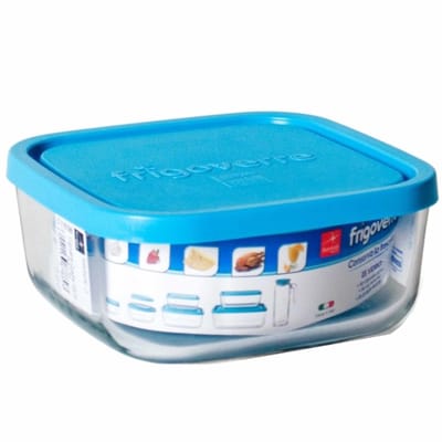 1x Frigoverre Voorraaddoos Microwave M.deksel Tr-blauw 22x22cm