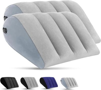 Opblaasbaar wigkussen set van 2 stuks - Verstelbaar ligcomfort voor rug, benen en nek