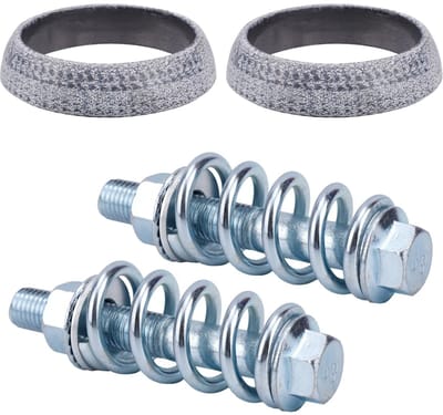 Dailygoods- Uitlaatspruitstukpakking Set - 2 Stuks - Hoogtemperatuur Pakking - Bouten - Schokabsorberende Veren - 60 mm - Uitlaatpakking
