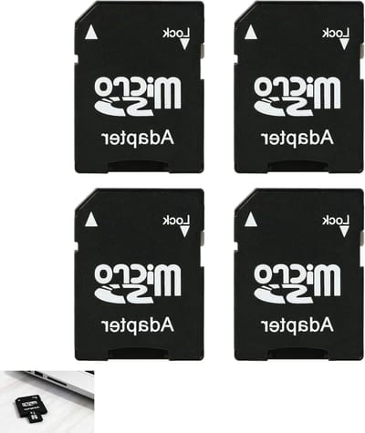 Micro SD Adapters - TF naar SD - Gegevens Overzetten - Schrijfbeveiliging - 4 Stuks - Zwart