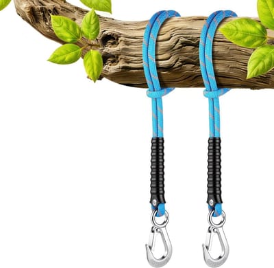 Schommelbevestiging Touw - Hangmat Ophangkabel - Buiten Ontspannen - Roestvrijstalen Haken - 150 cm - Blauw