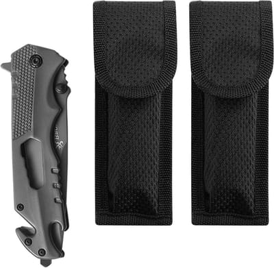 Set van 2 Vouwmes Etuis voor Riem, Nylon Tas voor Vouwmessen tot 13 cm, Ideaal voor Outdoor Activiteiten en Kamperen