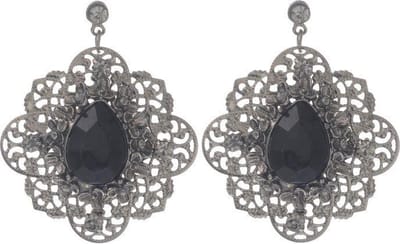 Behave - Oorbellen vintage zwart design - avondstijl barok look