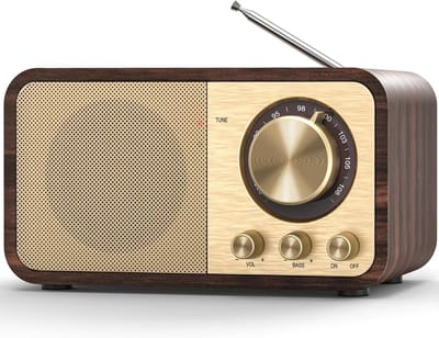 ACEP Vintage Radio - Bruin - Draagbare radio - Bluetooth + TF Kaart - 2, 5W Bass Speaker | Met AUX/USB - Radio op batterijen - Radio
