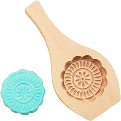 Koekjespers - Gebakvorm - Taarten Bakken - Houten Vorm - 23x10x2.5cm - Houtkleur