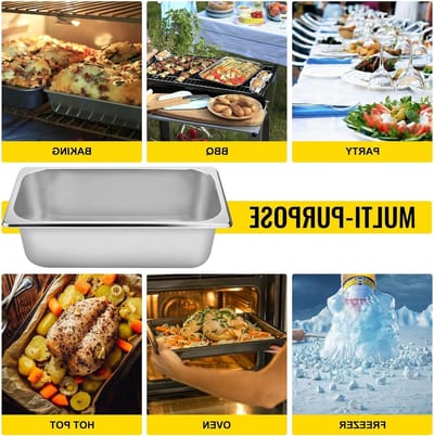 Buffet Chafing Dishes 8.5L-20.5L Gastronorm Pannen Stoom Tafel Lade Roestvrijstalen Voedsel Container for Party Bbq Bakken Stabiele Werking(6PCS 8.5L)