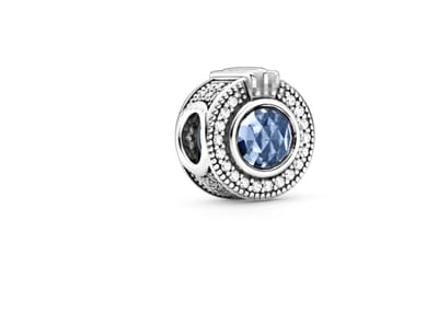 Fler® | Bedel | Past op populaire bedel armbanden | armbandbedel | Blue Crown | Blauwe kroon | Sparkle | Bedel Charm | 925 Sterling Zilver | Zirkonia | Blauw | Transparant | Cadeau |