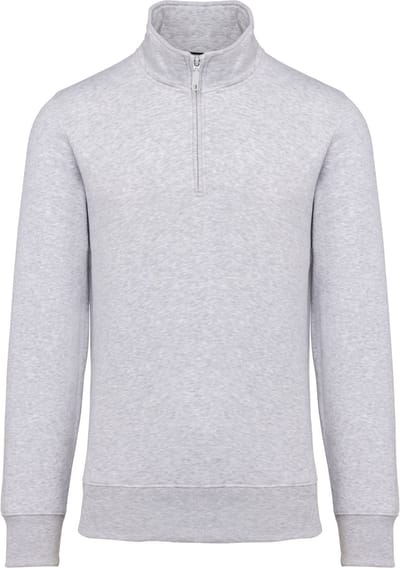 Kariban Sweater met ritshals K487 - Ash Heather - 4XL