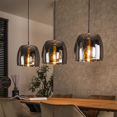 PS-Collection Drift Glass 3L Hanglamp - 145x35x150cm - Smoke Grey Glas - hanglampen eetkamer, hanglamp zwart, hanglampen woonkamer, hanglamp slaapkamer, hanglamp rotan, hanglamp hout, hanglamp industrieel