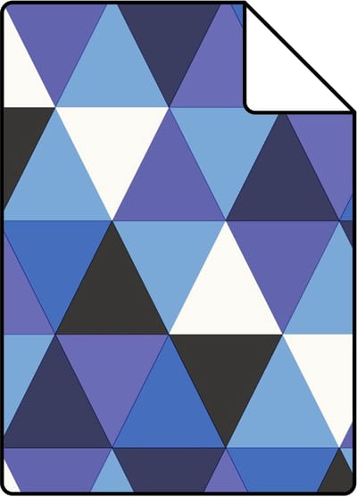Proefstaal Origin Wallcoverings behang grafische driehoeken blauw - 26,5 x 21 cm - 347205-S