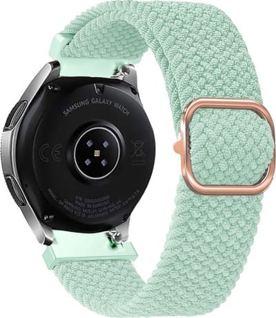 Strap-it Smartwatch bandje 20mm - geweven / gevlochten nylon bandje geschikt voor Polar Ignite / Ignite 2 / Unite / Pacer - Amazfit Bip / GTS / GTR 42mm - Huawei watch GT 2 42mm / GT 3 42mm / GT 3 Pro 43mm - turquoise