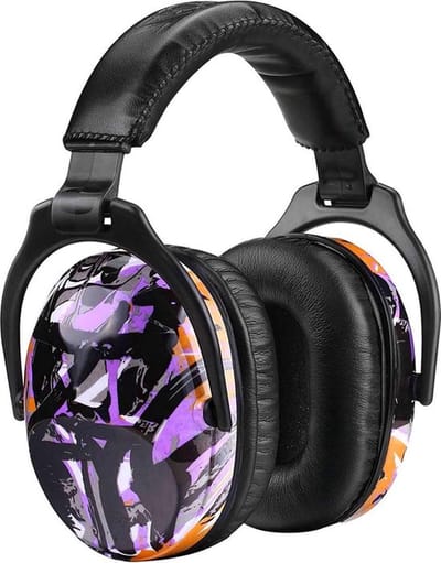 Opvouwbare Geluidsreducerende Koptelefoon voor Kinderen, Comfortabele Gehoorbescherming met Draagtas, SNR 27 dB voor Autisme, ADHD, Vuurwerk, Concert, paars (Graffiti Purple)