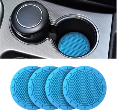 Dailygoods- Autobekerhouder Antislip - Onderzetters voor Glazen - Onderzetters voor Pannen - Universele Accessoires - 4 Stuks - Duurzaam Siliconen - Onderzetter