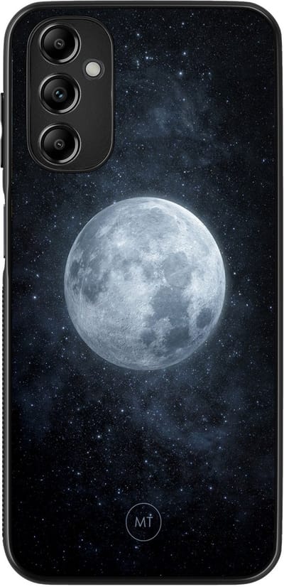 Hoesje geschikt voor Samsung Galaxy A14 5G - Maan - TPU Hard Case Backcover - Blauw - Mooie Telefoonhoesjes