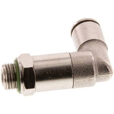 6mm x G1/8'' 90 graden L-verbinding Messing Insteekfitting Buitendraad Lange Huls FKM